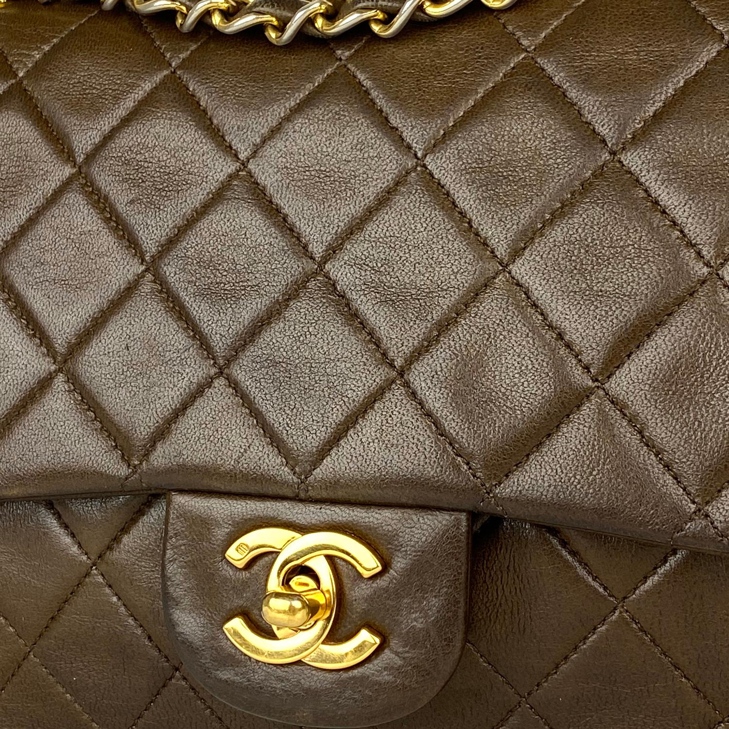 Women's Chanel Medium Brown Classic/Timeless Double Flap Bag