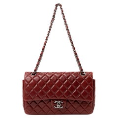 Chanel Medium Burgundy Double Flap Bag