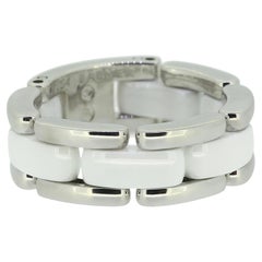 Chanel Anneau moyen en céramique flexible Ultra Taille N (54)