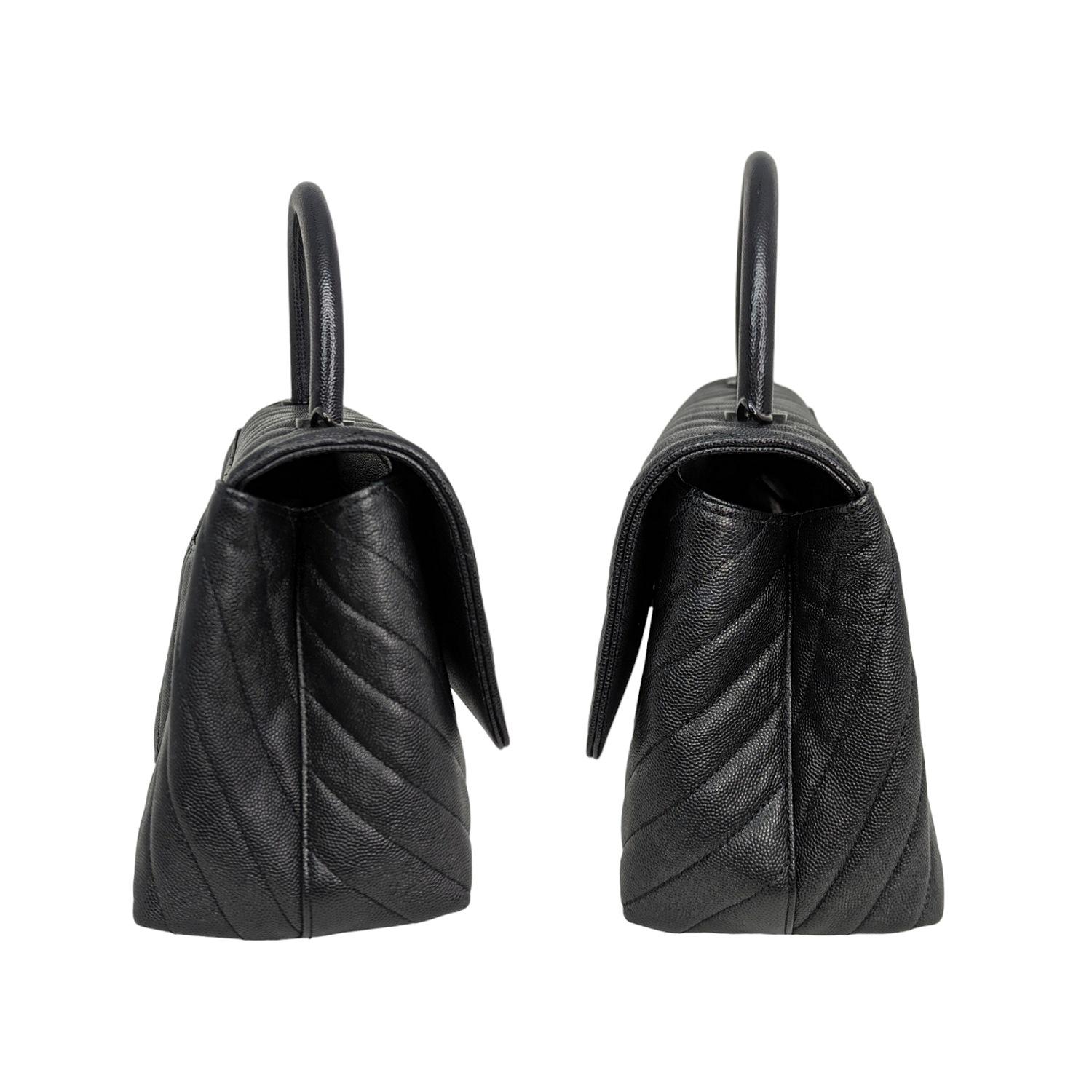Chanel Medium Chevron So Black Coco Handle Bag 2