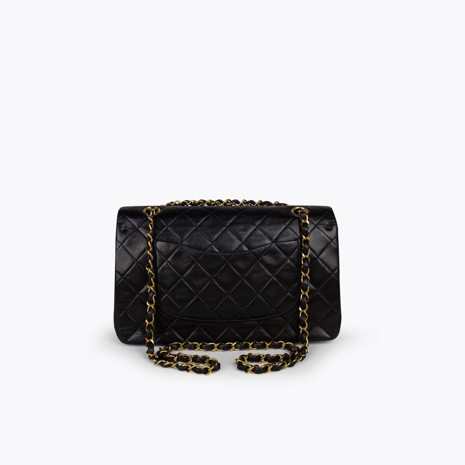Black Chanel Medium Classic Double Flap Bag For Sale