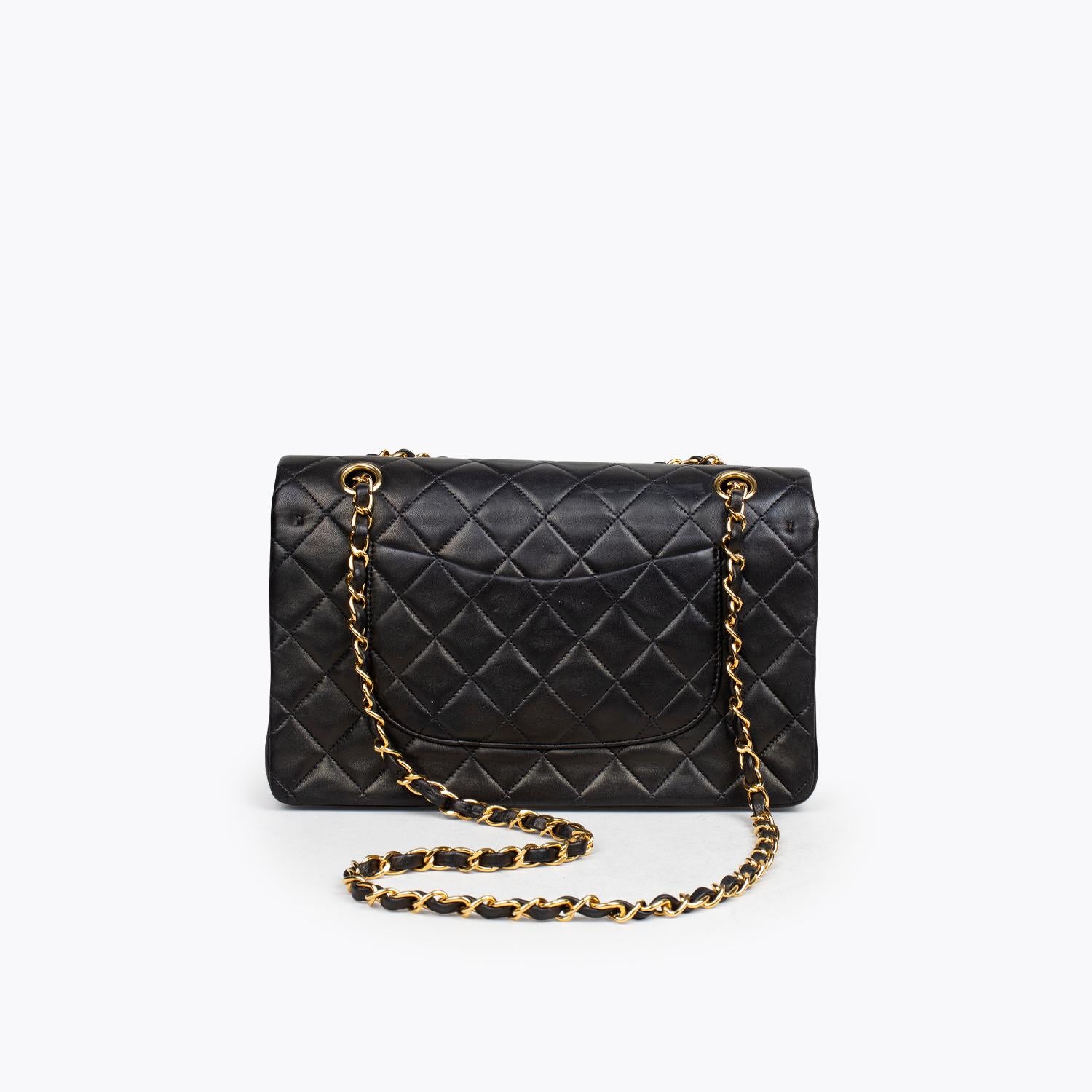 Black Chanel Medium Classic Double Flap Bag For Sale