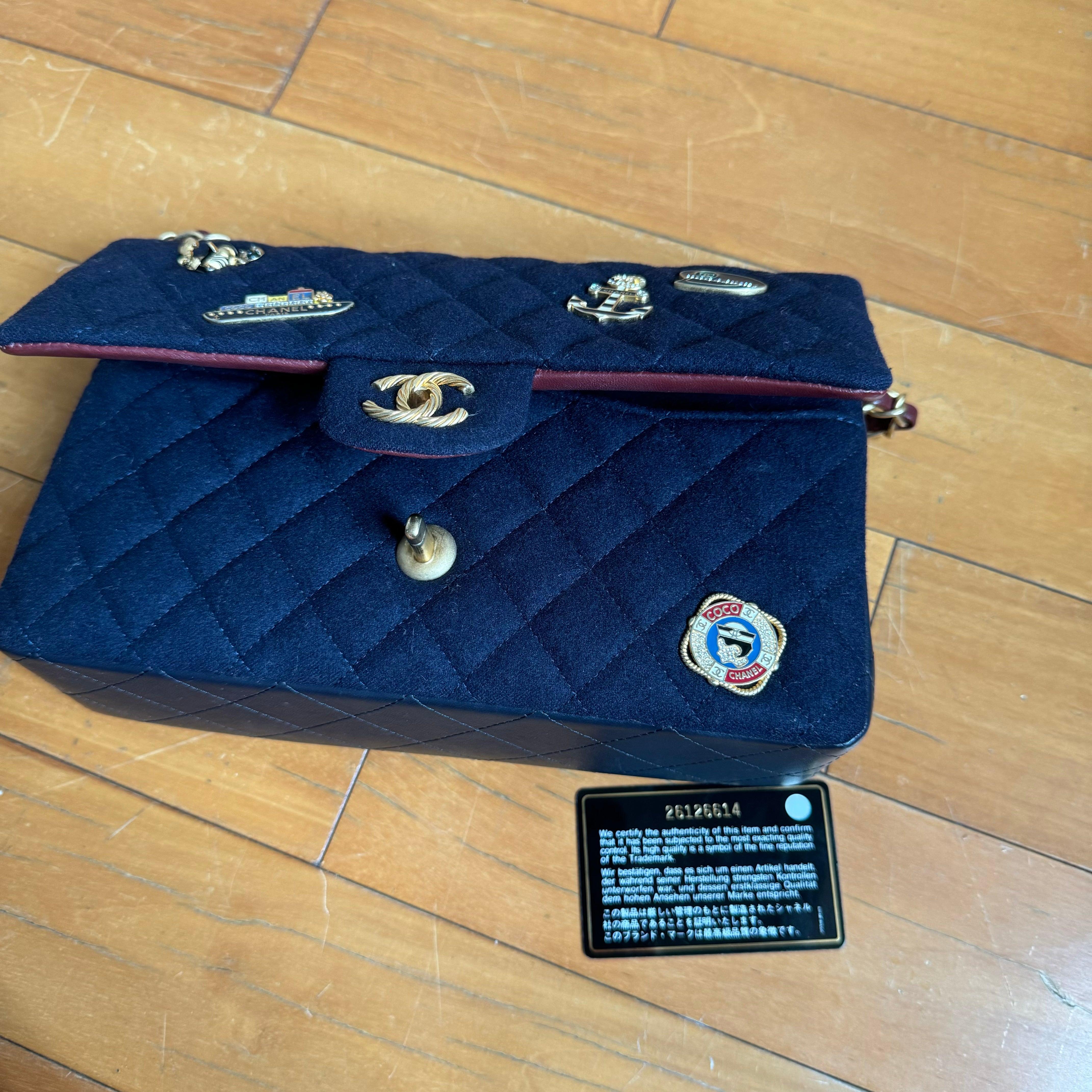 Chanel Medium Classic Double Flap Bag Métiers d'Art Paris-Hamburg Wool Charms 1