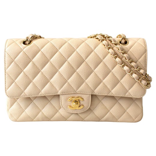 Chanel Beige Clair Large Classic Flap Bag 30cm at 1stDibs