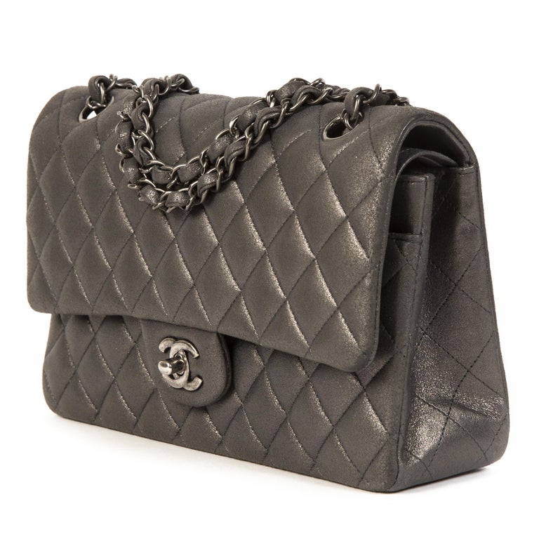 chanel classic flap silver