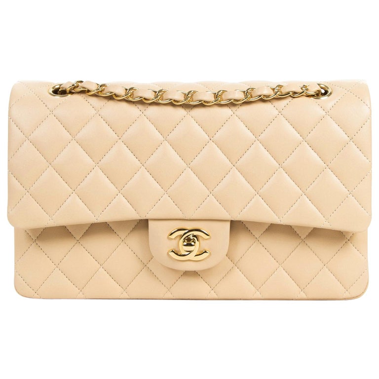 chanel classic flap bag nude