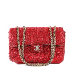 Chanel Medium Classic Single Flap “Hemoglobin” Swarovski Crystal Bag with Gold H
