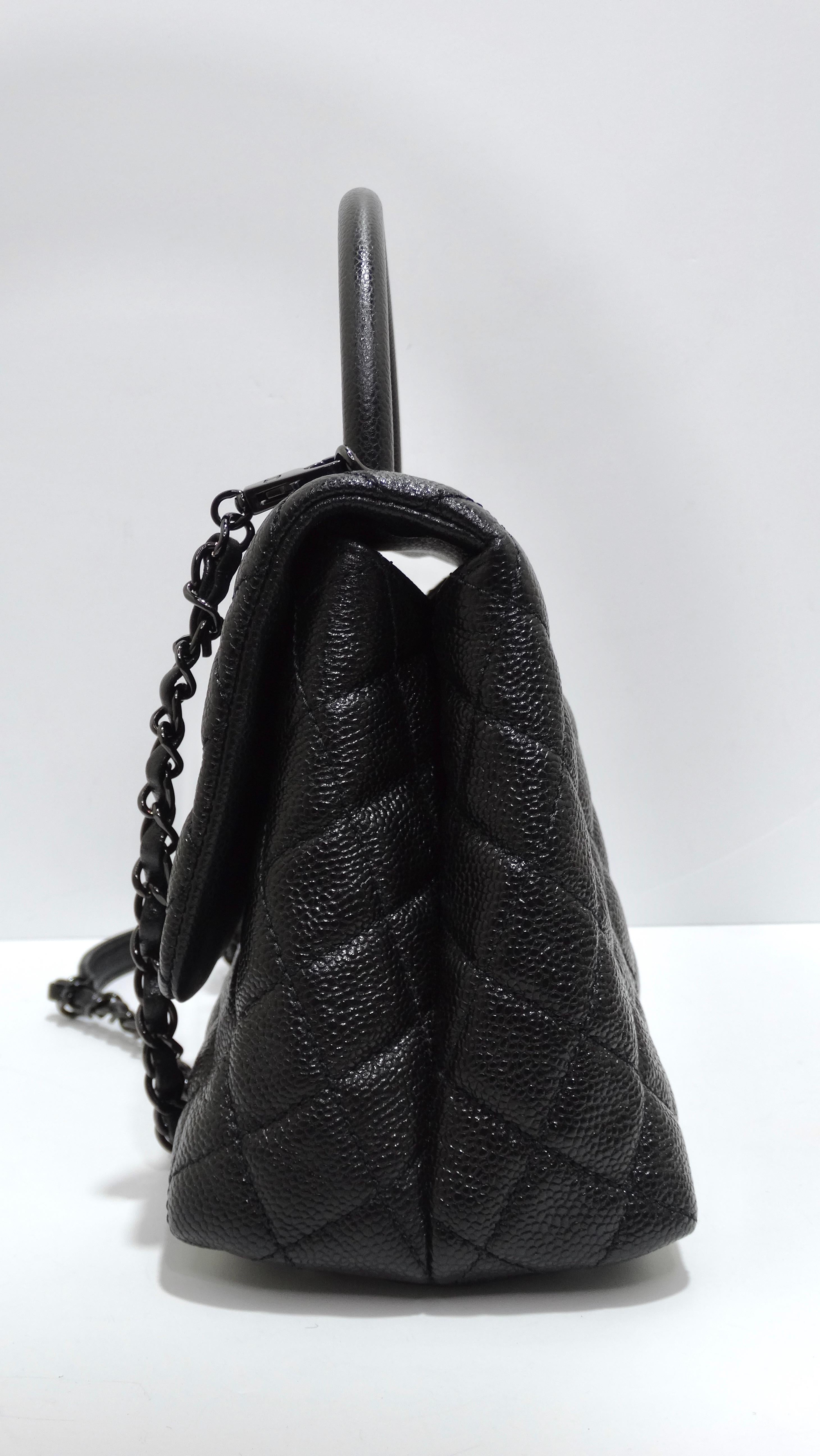 Chanel Medium Coco Caviar Quilted Top-Handle Bag 5