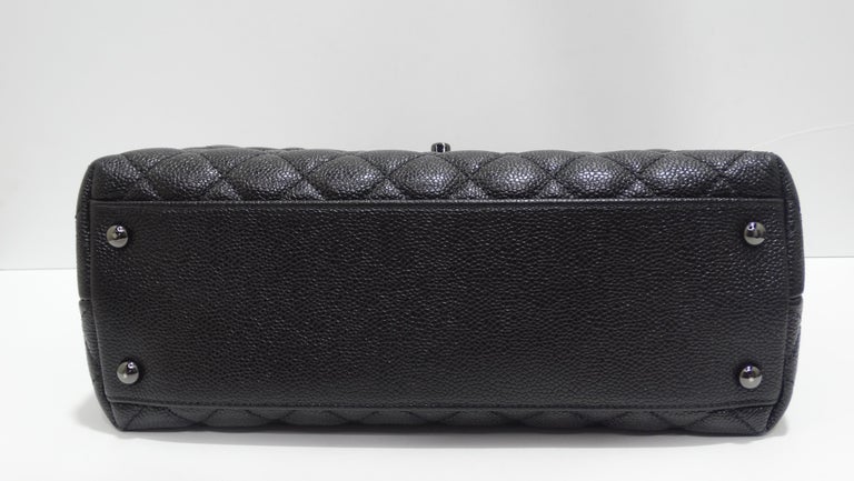CHANEL Medium Coco Handle Caviar Leather Shoulder Bag Black