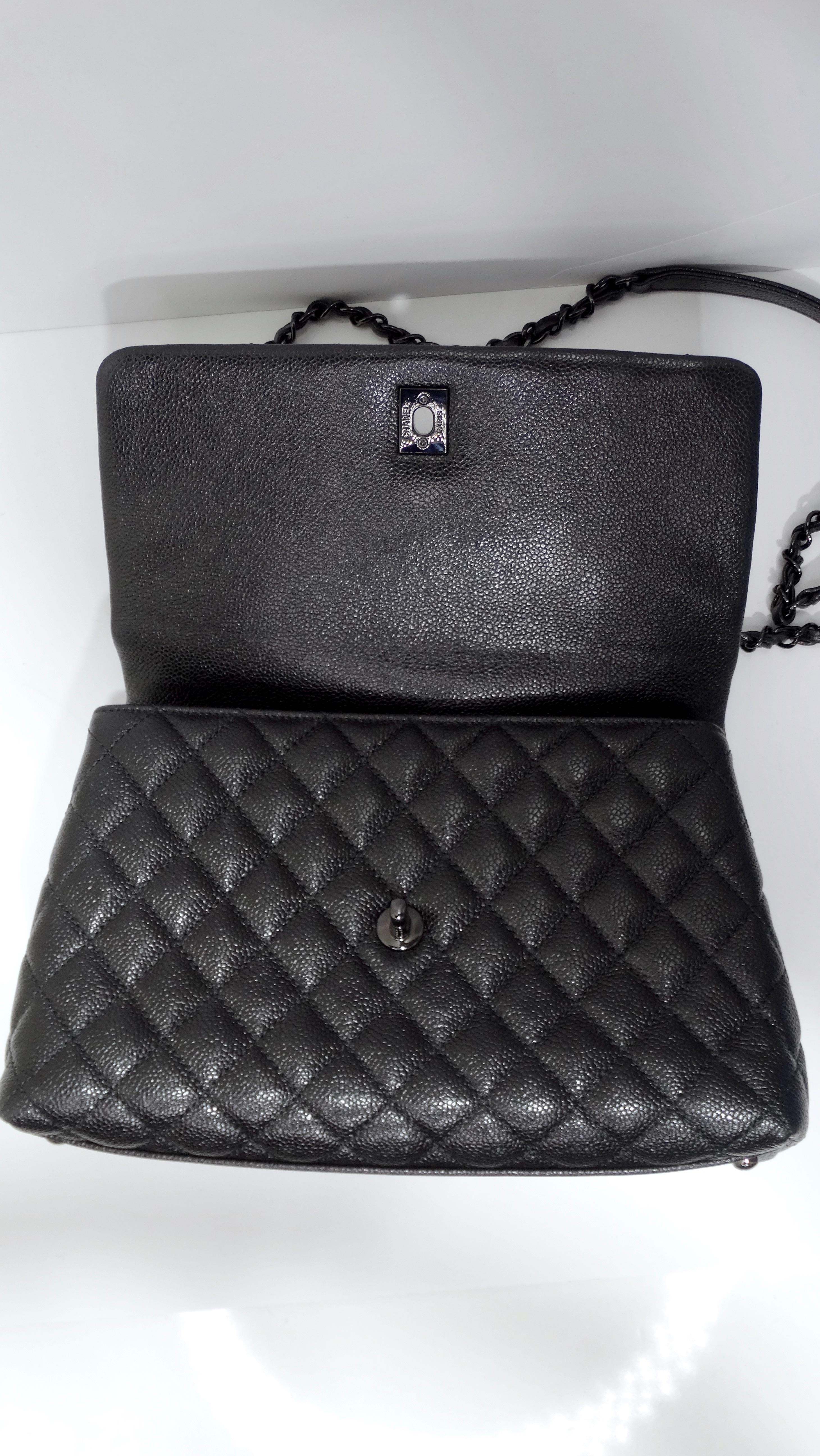 Chanel Medium Coco Caviar Quilted Top-Handle Bag 10