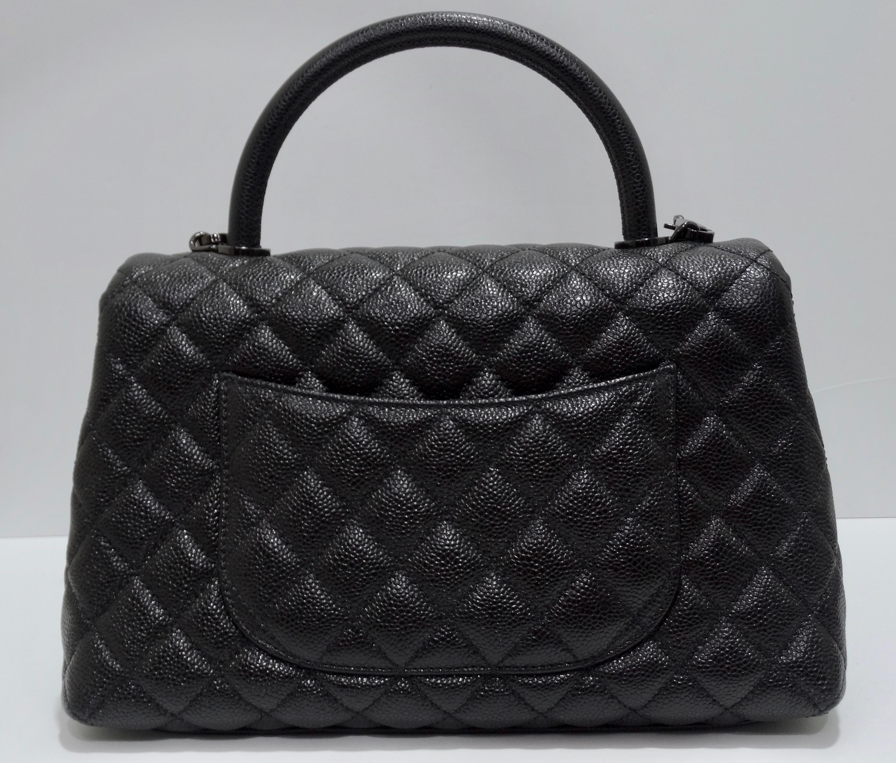 Chanel Medium Coco Caviar Quilted Top-Handle Bag 4