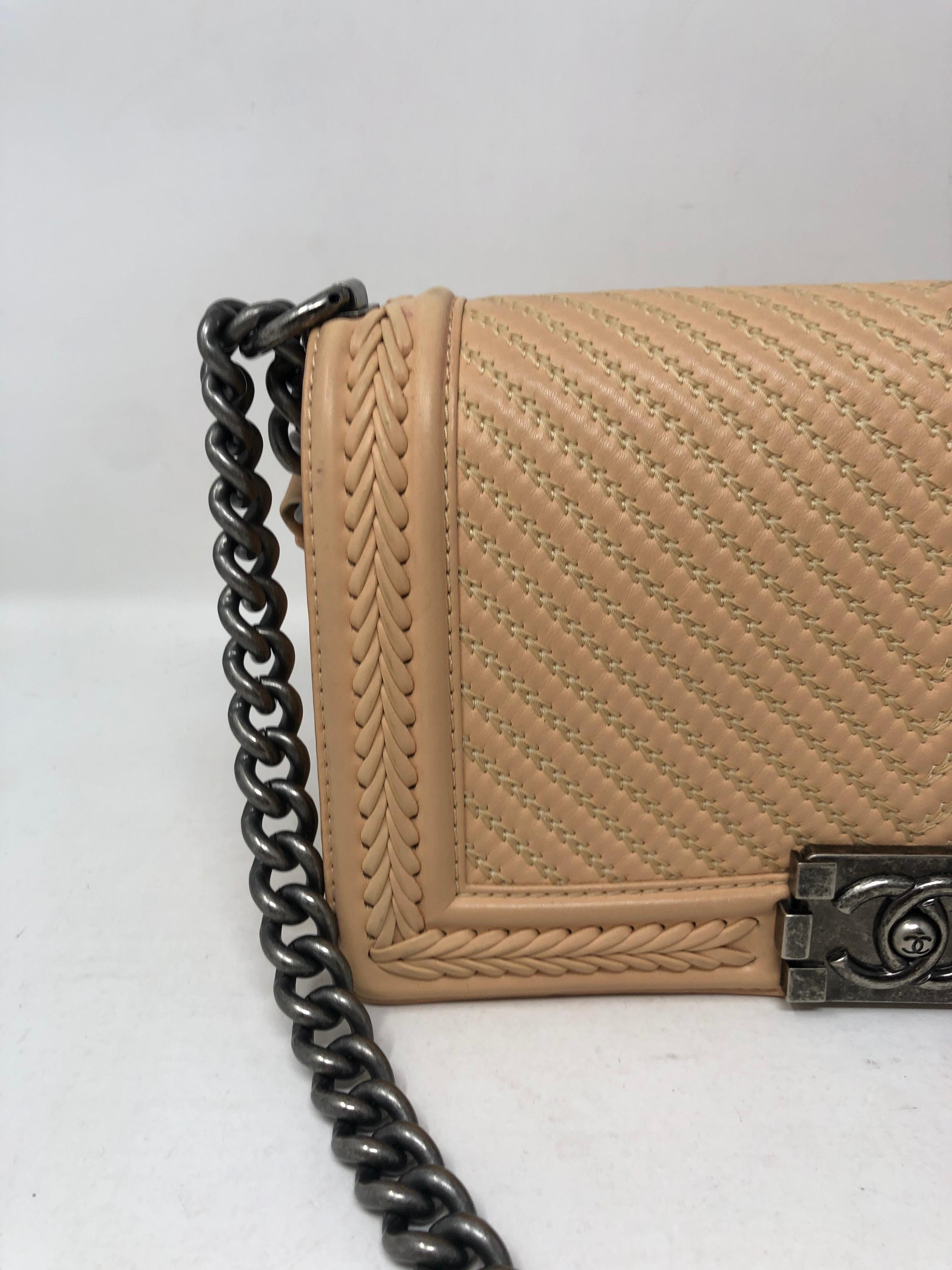 cream chanel boy bag