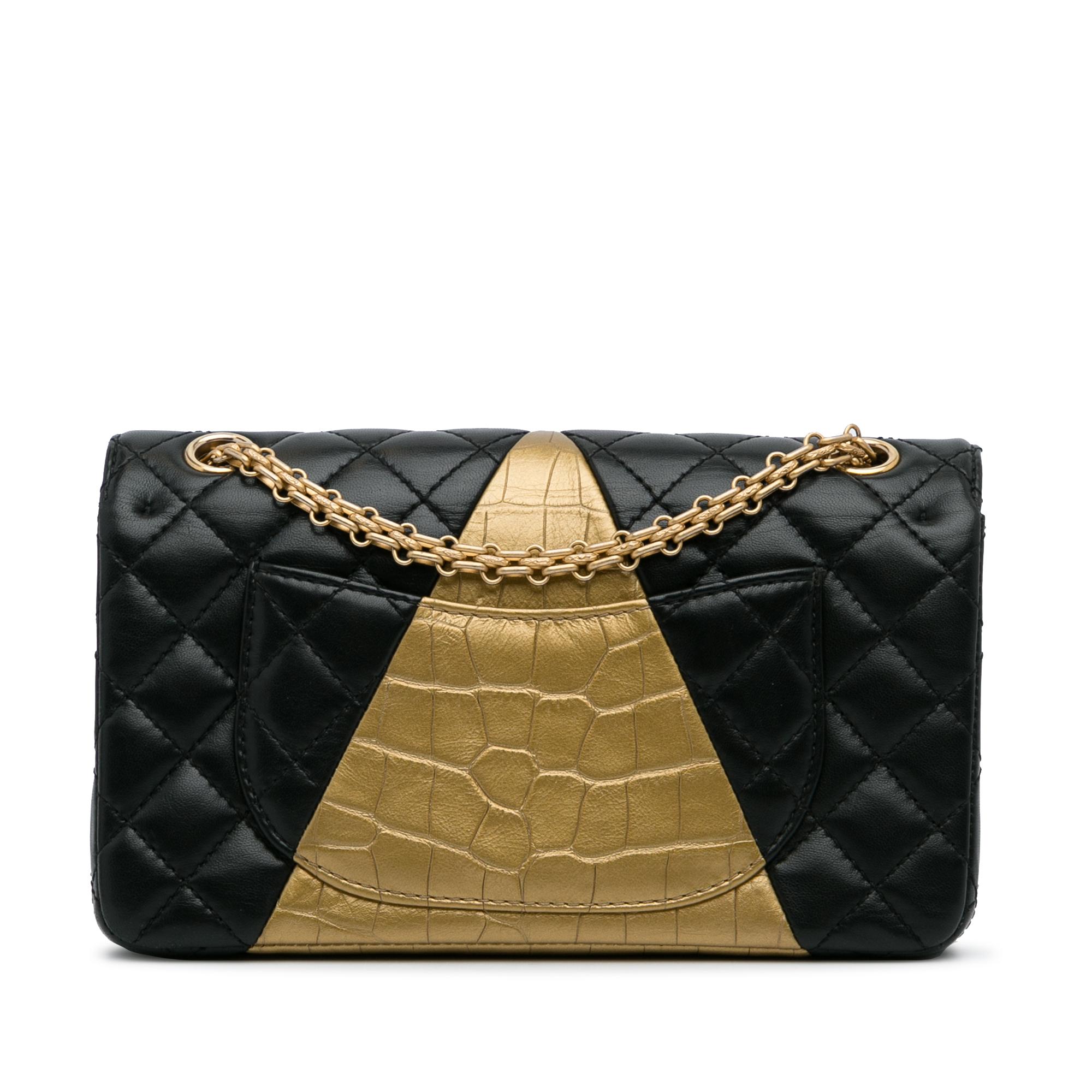 Chanel Bolso mediano con doble solapa de piel de cordero repujada de cocodrilo 2.55 Reissue en Bueno estado para la venta en Krakow, PL