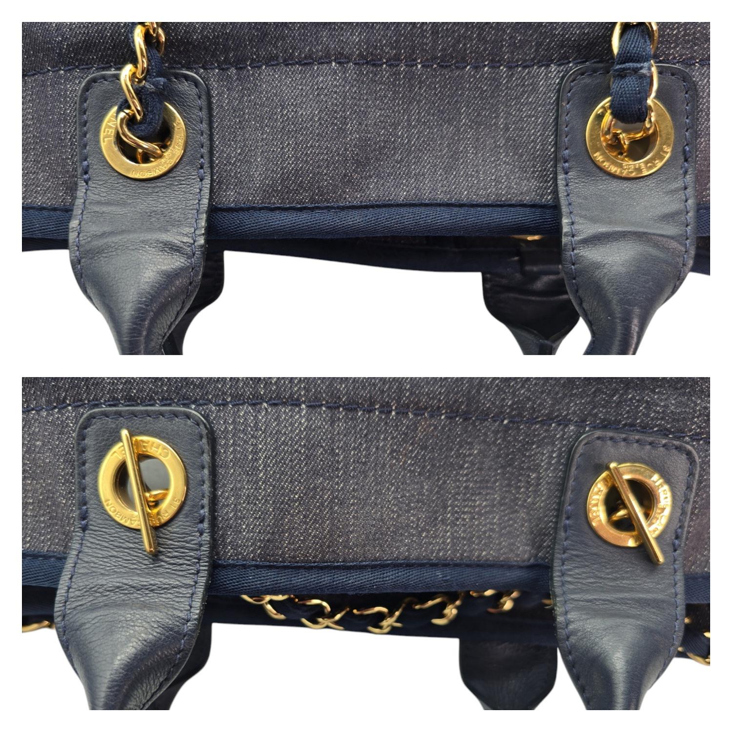 Chanel Tote Deauville Vaquero Oscuro Lavado Mediano en venta 5