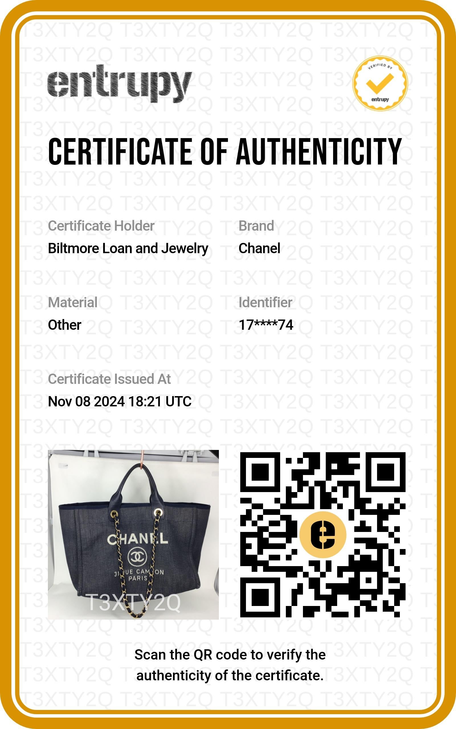Chanel Tote Deauville Vaquero Oscuro Lavado Mediano en venta 7