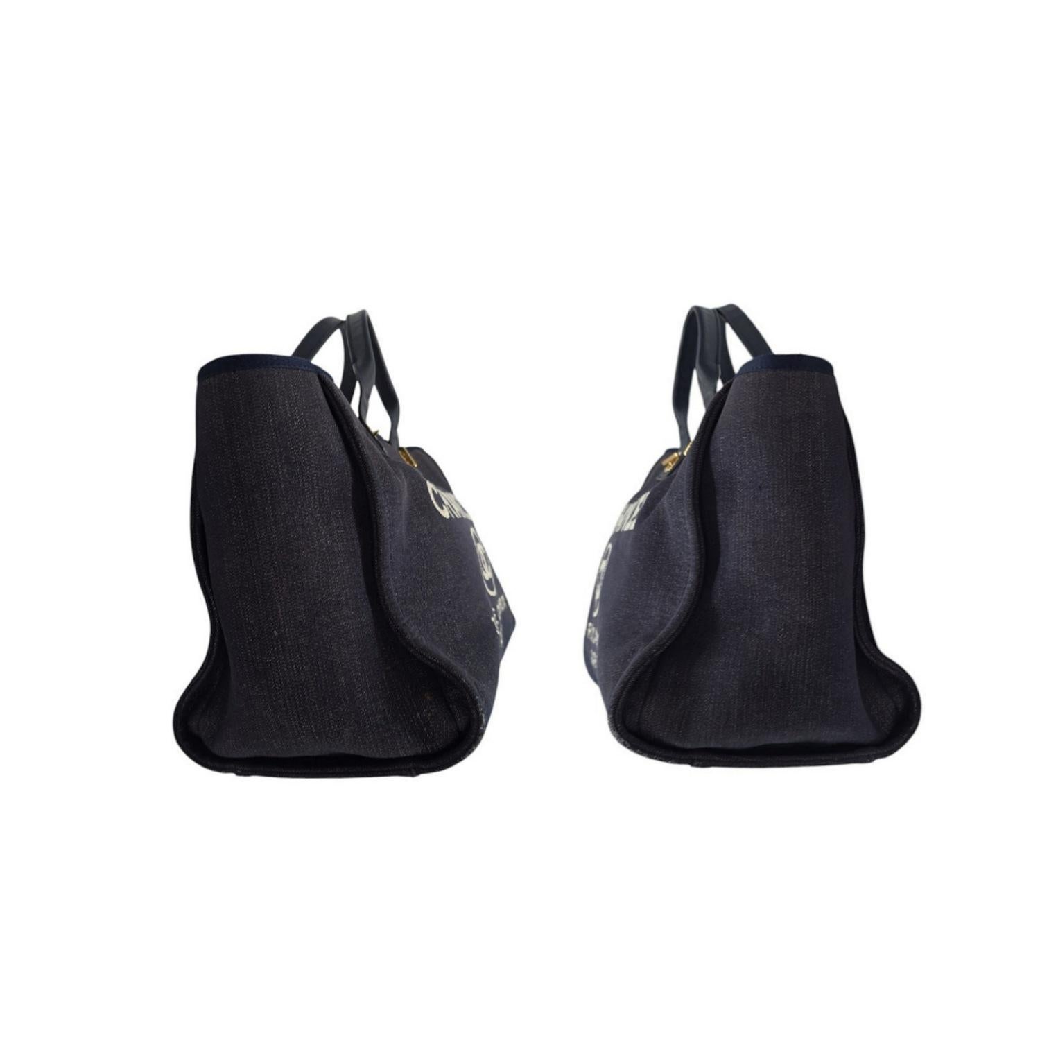 Femenino o masculino Chanel Tote Deauville Vaquero Oscuro Lavado Mediano en venta