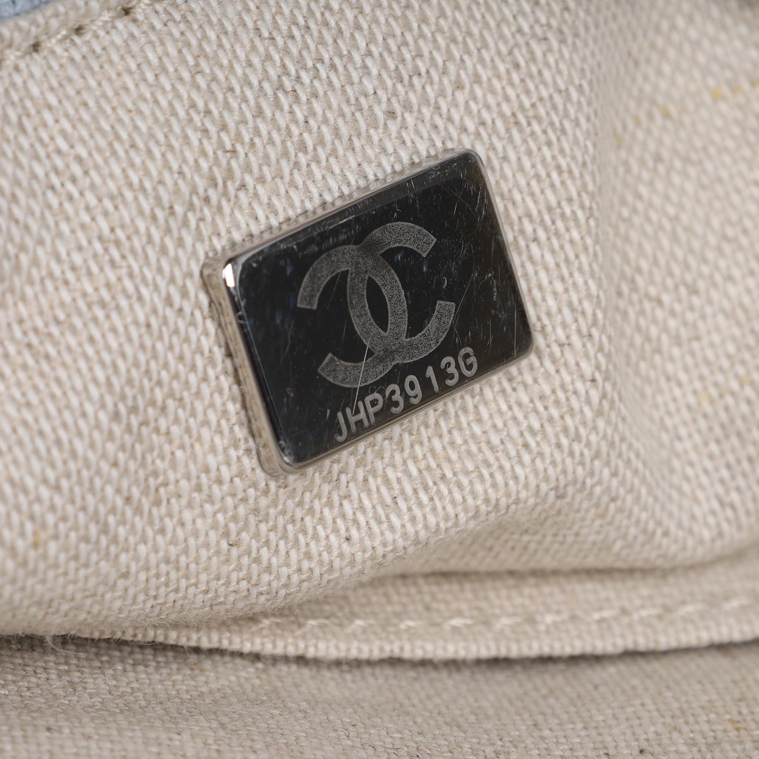 Chanel Medium Deauville Shoulder Bag Tote Baby Blue For Sale 6