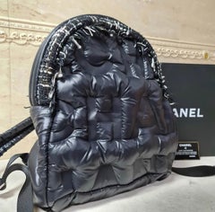 Chanel Medium Doudoune Nylon Tweed Coco Neige Backpack