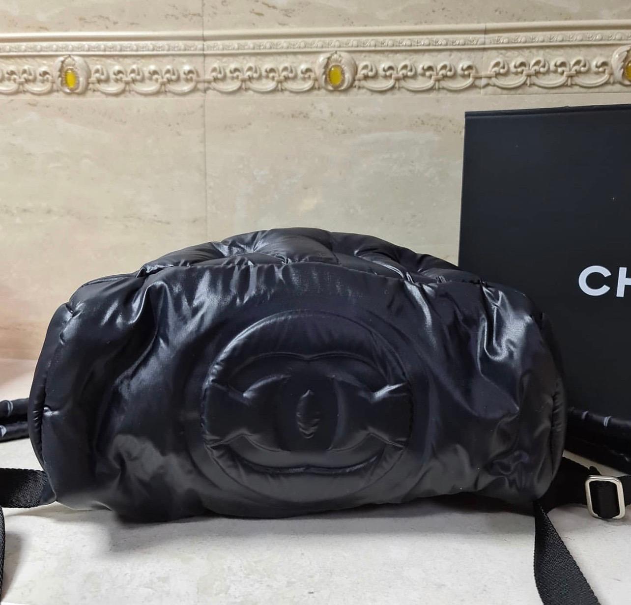 Women's Chanel Medium Doudoune Nylon Tweed Coco Neige Backpack