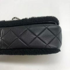 Chanel Medium Flap Bag Shearling and Leather Pop Art N.5 Silver Hardware