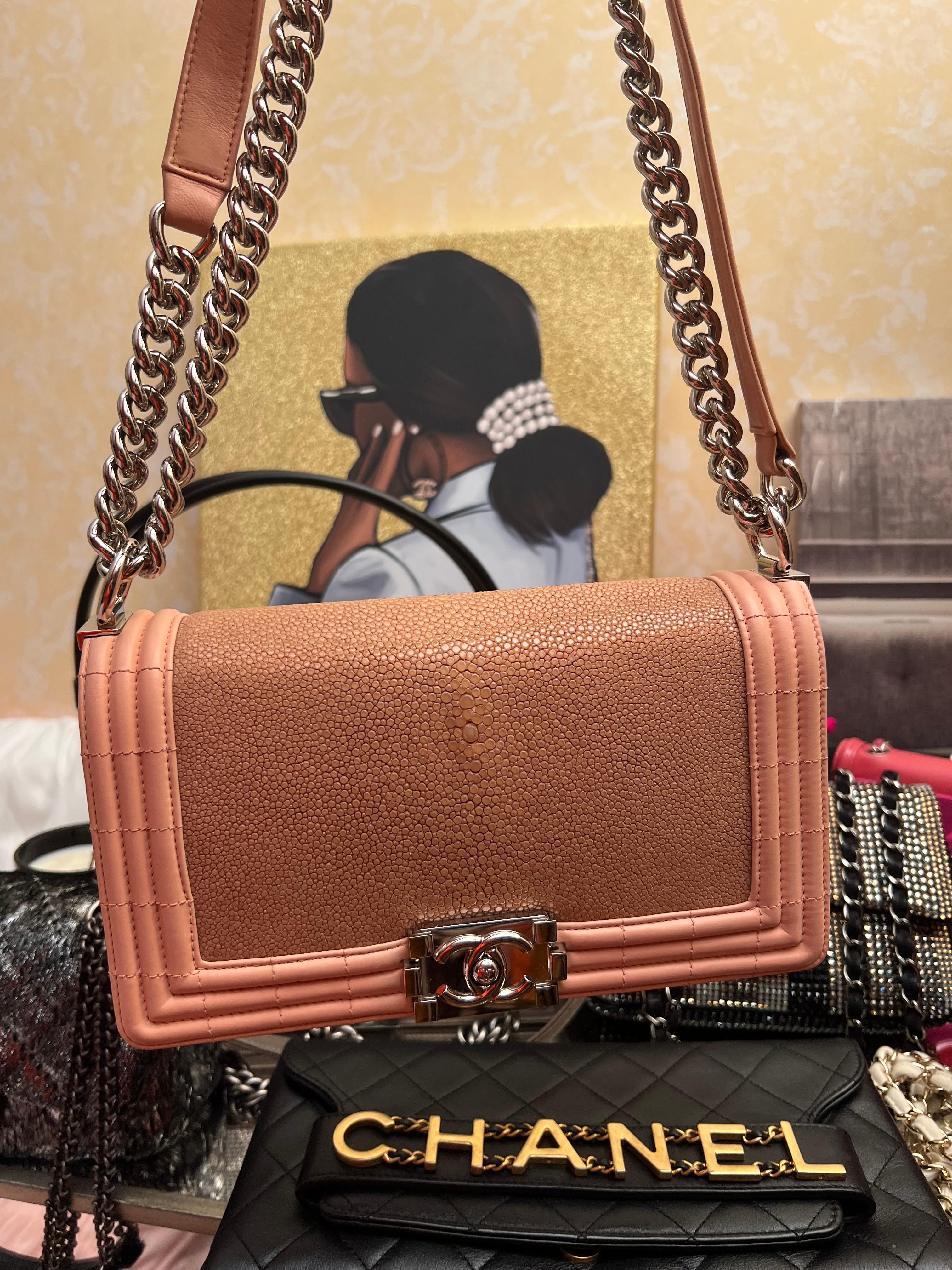 Chanel Medium Galuchat Boy Crossbody Bag For Sale 3