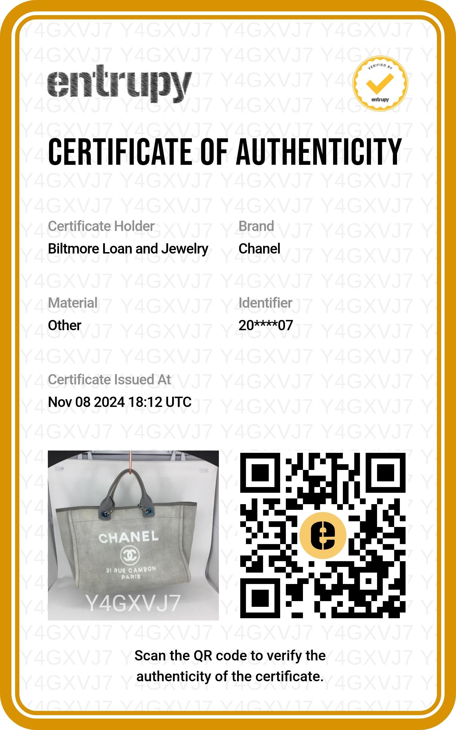 Chanel Medium Grau Deauville Einkaufstasche im Angebot 6