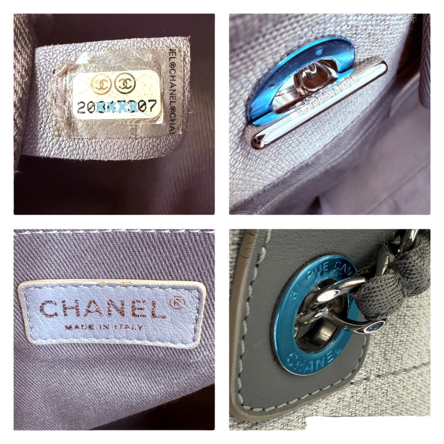 Chanel Medium Grau Deauville Einkaufstasche im Angebot 3