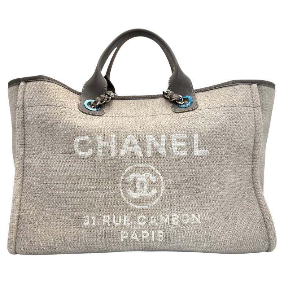 Chanel Medium Grey Deauville Shopping Tote