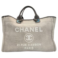 Chanel Medium Grey Deauville Shopping Tote