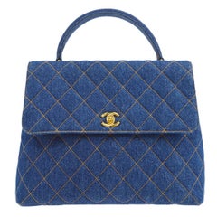 chanel denim quilted flap bag