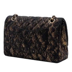 Chanel Medium Quilted Chevre and Lace Classic Double Flap