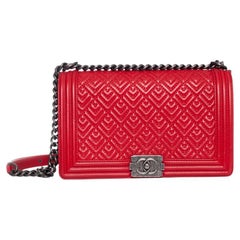 Chanel, Medium quilted red boy bag