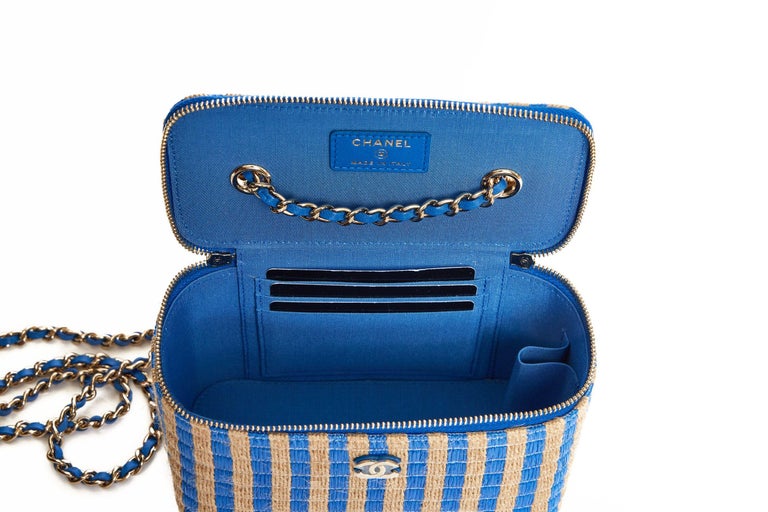 Chanel Medium Raffia Vanity Bag 2020 BN For Sale at 1stDibs