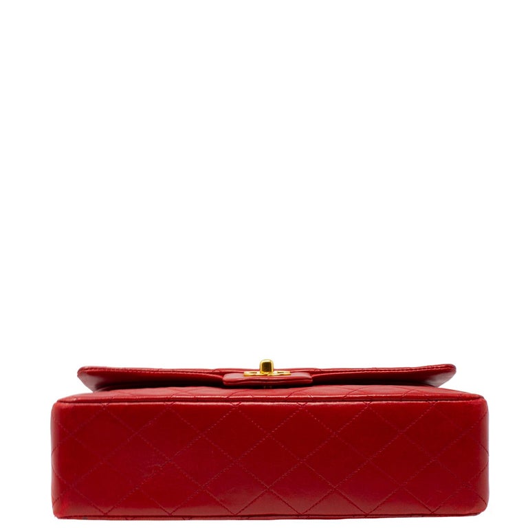 Chanel Medium Red Double Flap Bag For Sale at 1stDibs