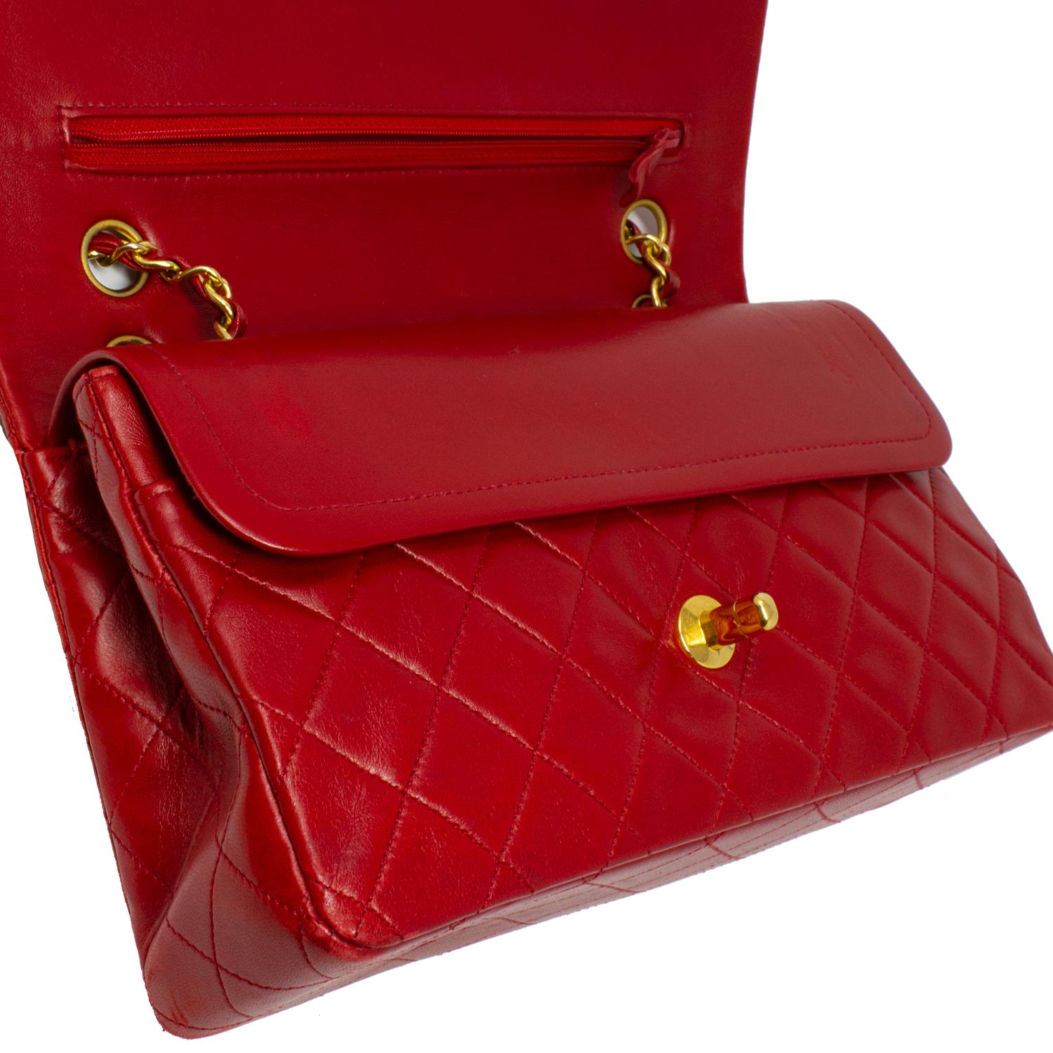 Chanel Medium Red Double Flap Bag 1
