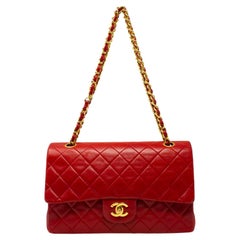 Chanel Medium Rote Tasche mit doppelter Klappe
