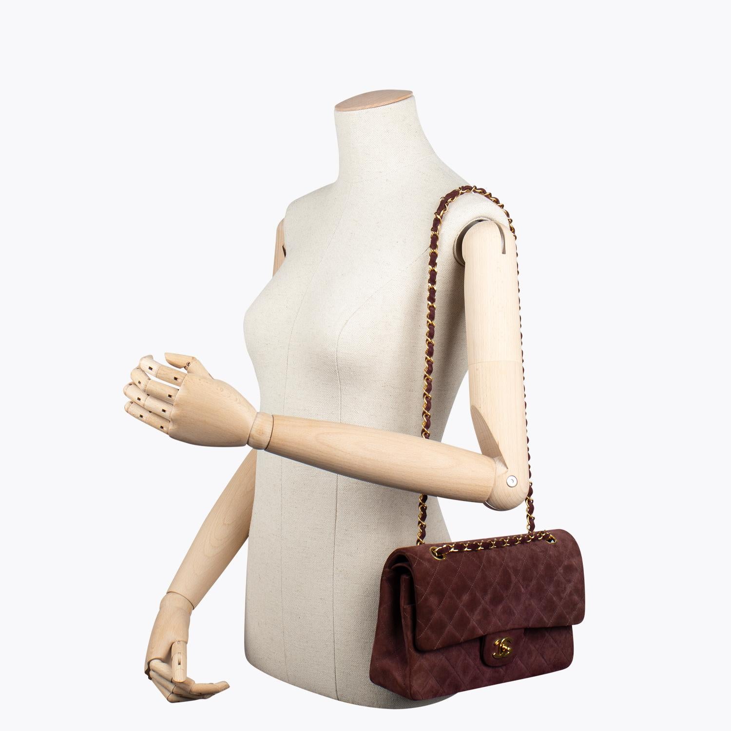 Women's Chanel Medium Suede Classic Double Flap bag For Sale