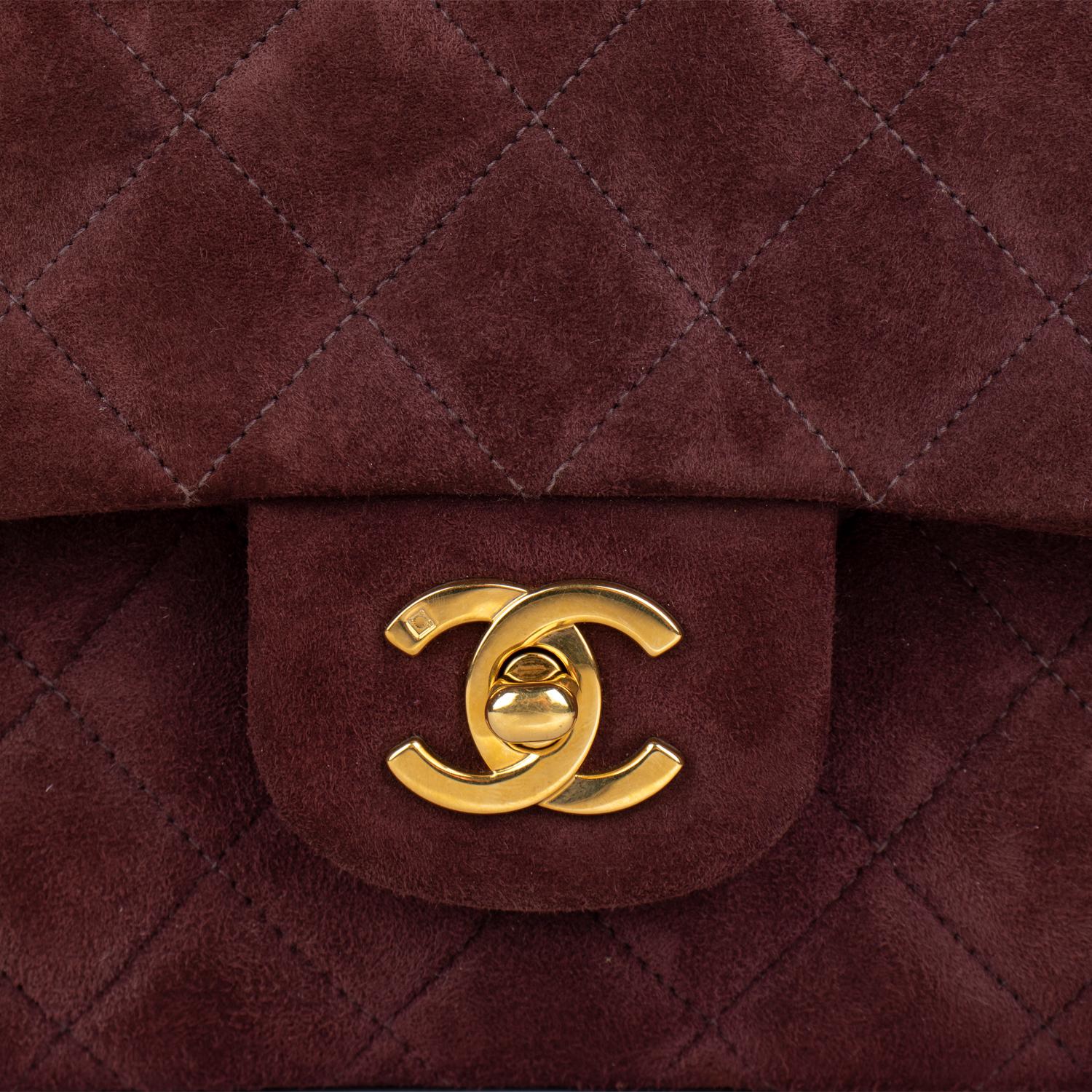 Chanel Medium Suede Classic Double Flap bag For Sale 1