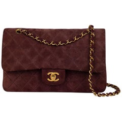Vintage Chanel Medium Suede Classic Double Flap bag