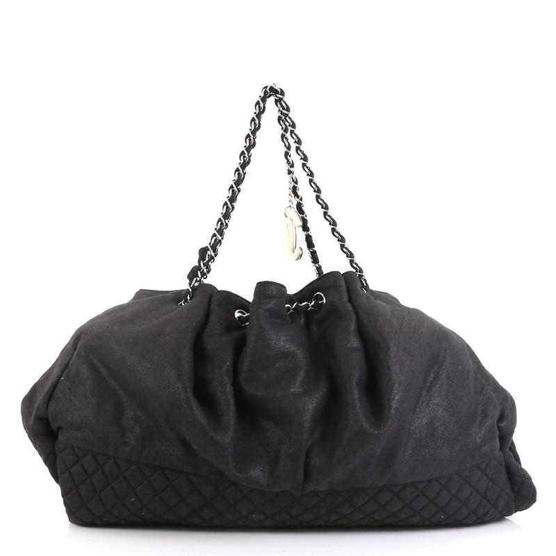Black Chanel Melrose Cabas Tote Jersey Medium
