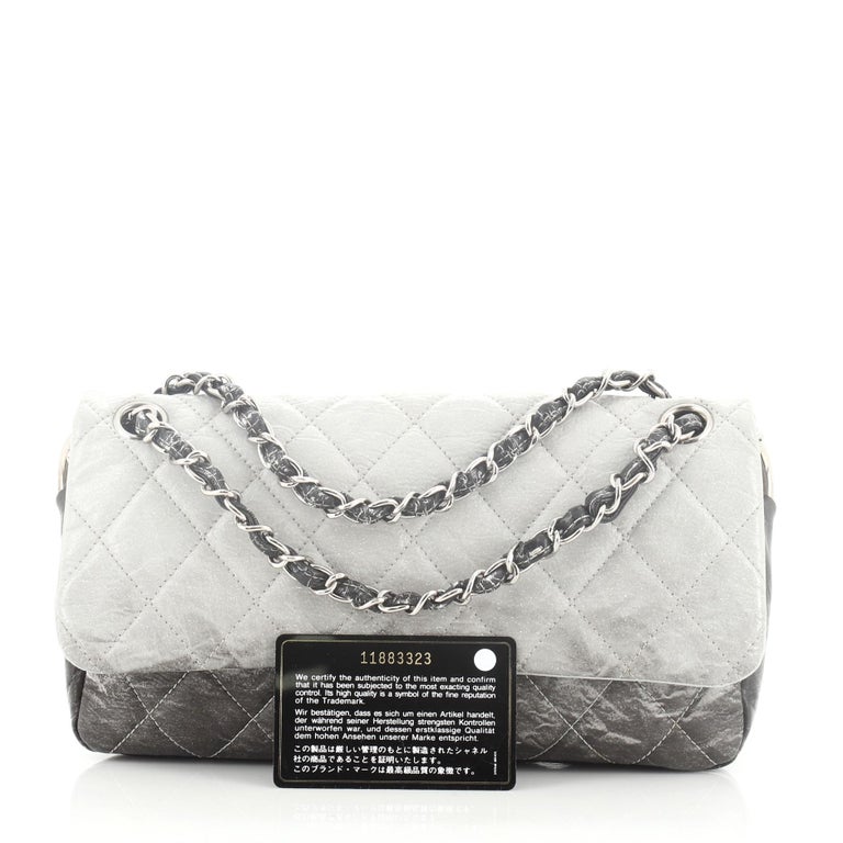 Chanel Melrose Degrade Flap Bag Quilted Patent Vinyl Medium