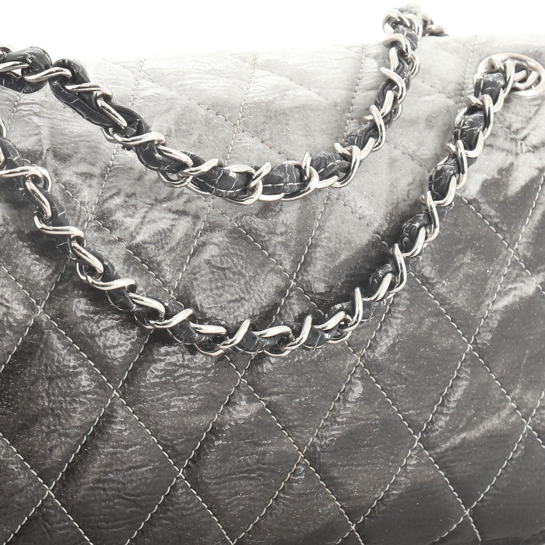 Chanel Melrose Degrade Flap Bag Quilted Patent Vinyl Medium 2