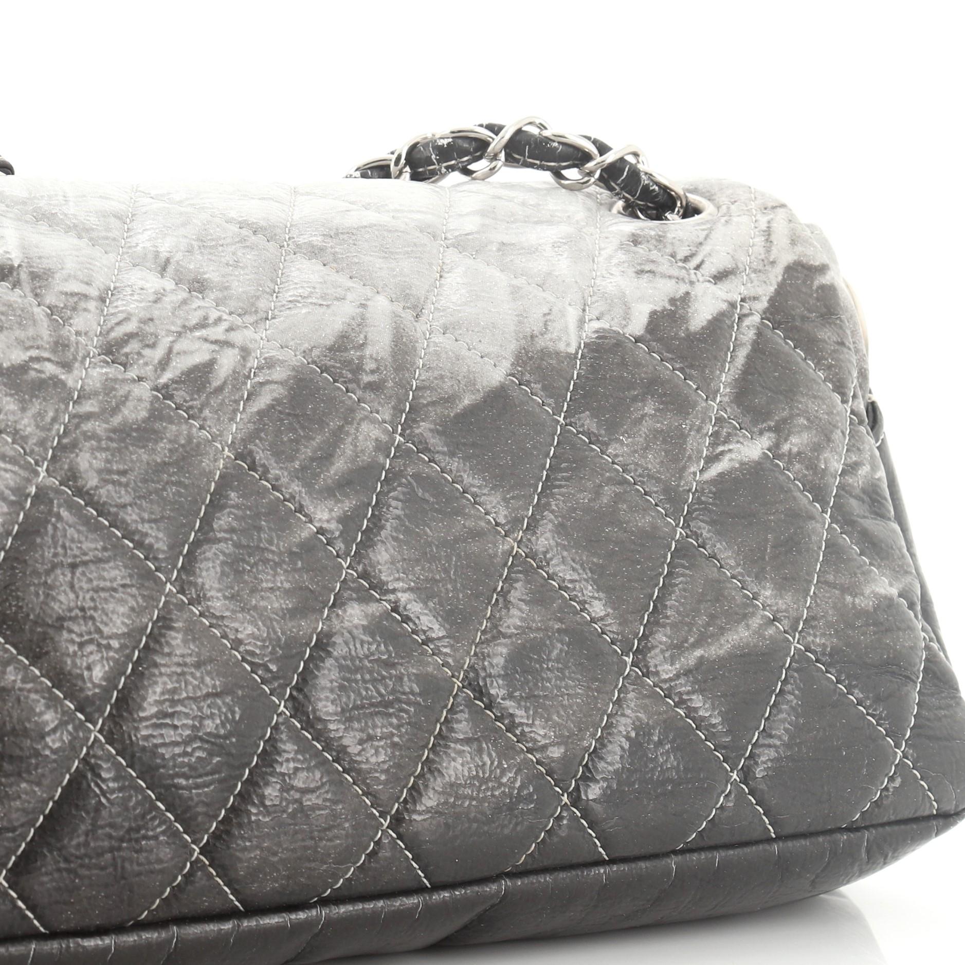 Chanel Melrose Degrade Flap Bag Quilted Patent Vinyl Medium 2