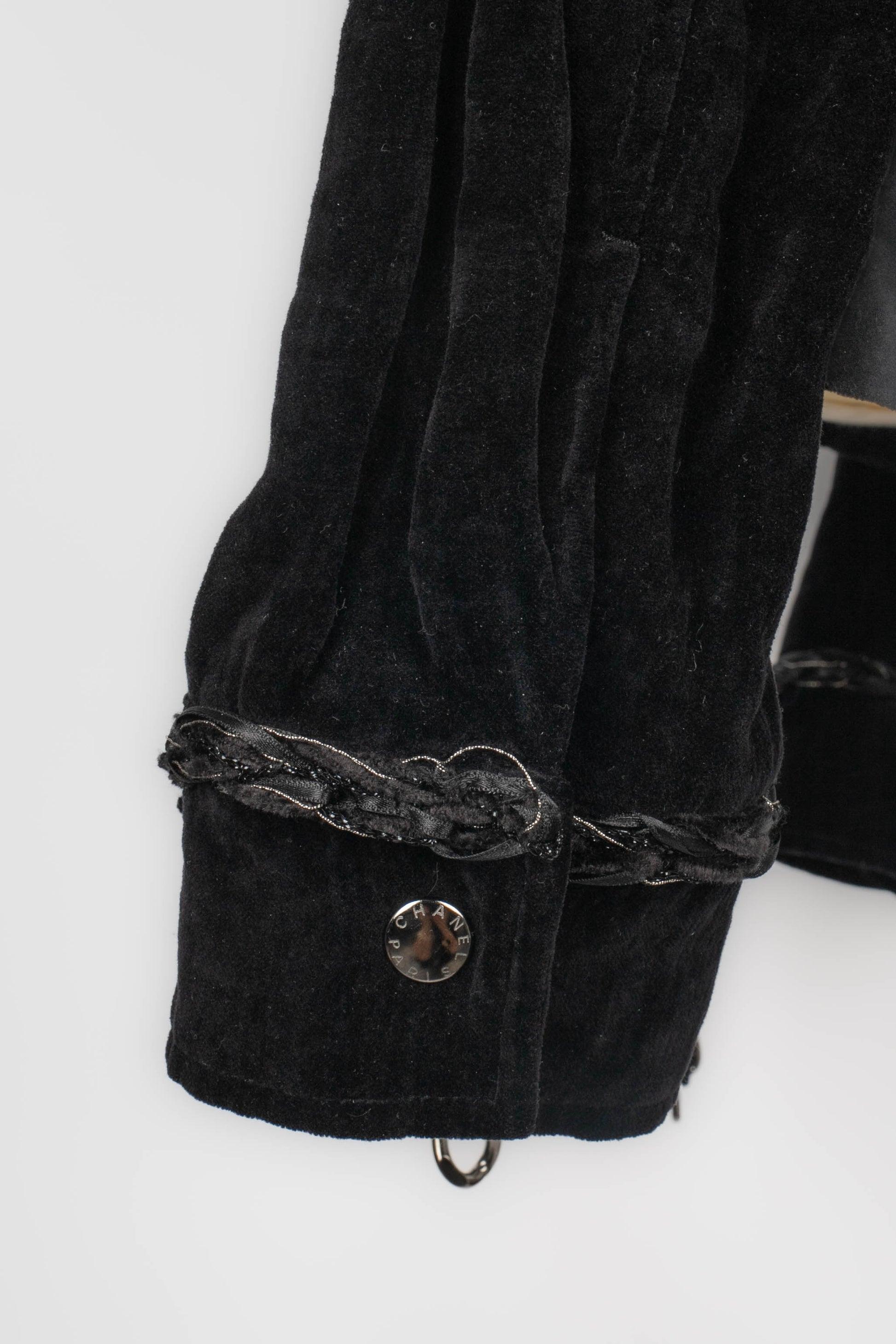 Veste en velours noir pour homme de Chanel en vente 5
