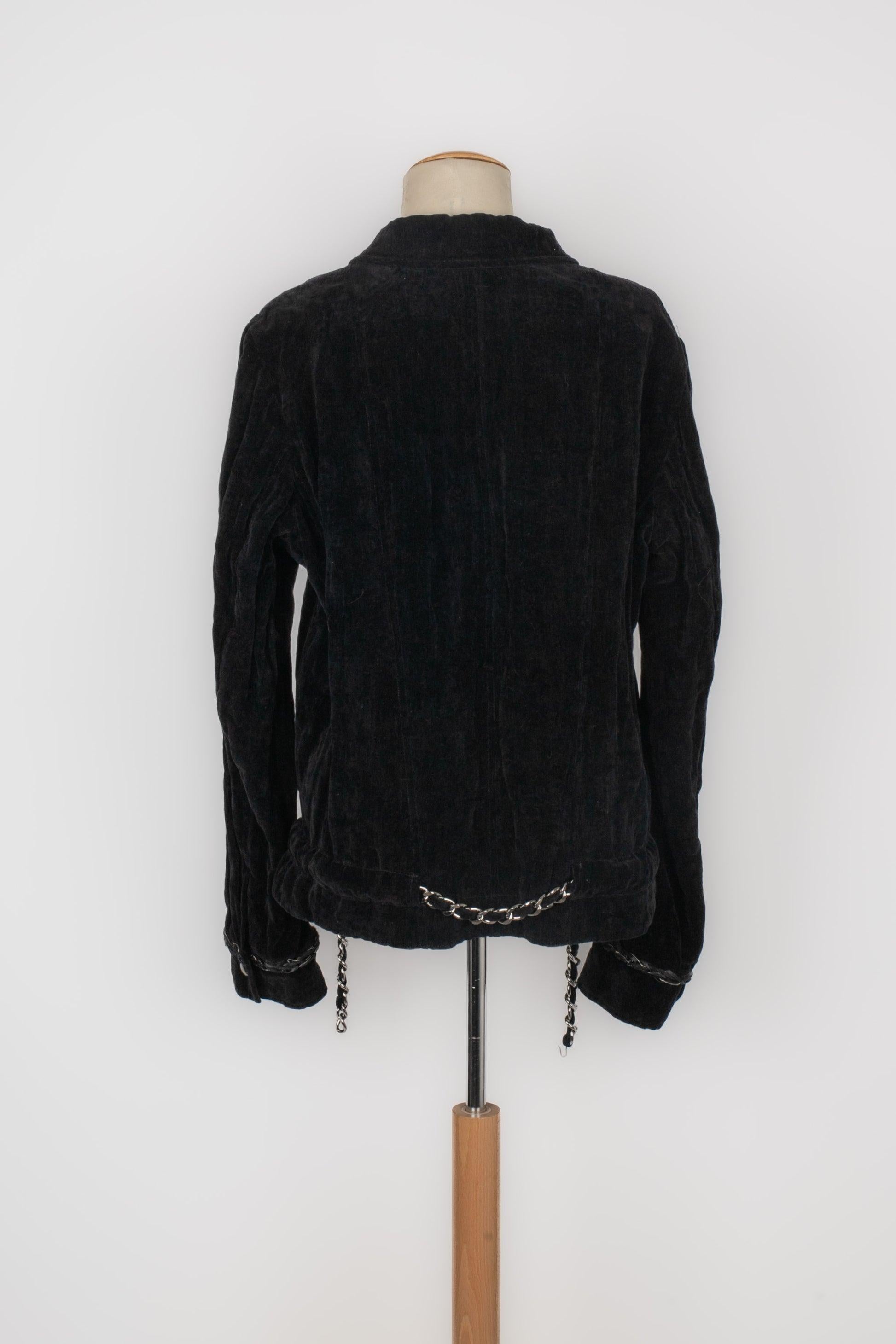 Noir Veste en velours noir pour homme de Chanel en vente
