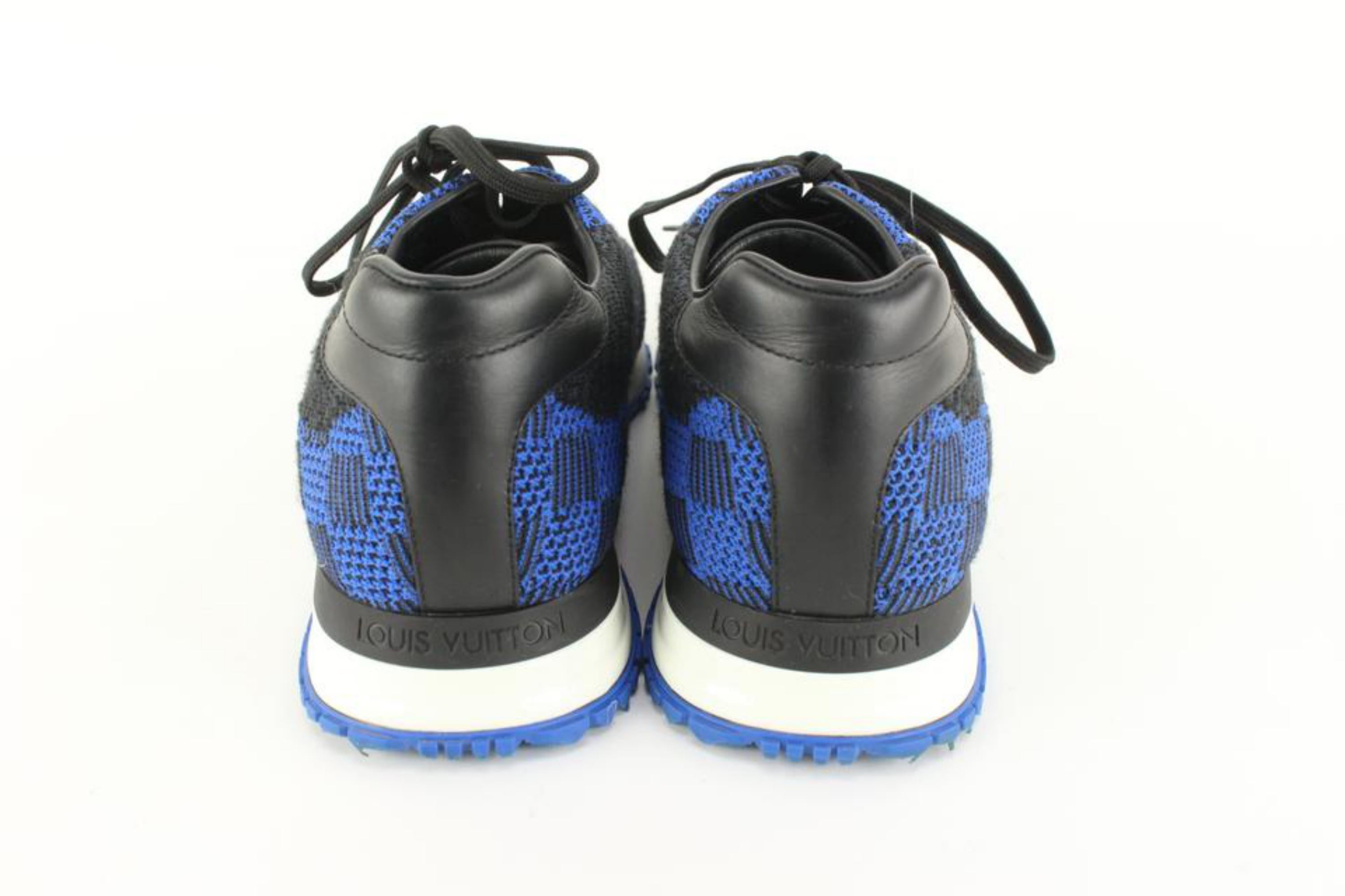 Louis Vuitton Men's Size 9.5 US Calfskin Damier Run Away Sneakers 85lk727s In Good Condition In Dix hills, NY