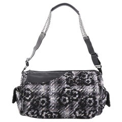 Chanel Messenger Bag Camellia Tweed and Leather Large