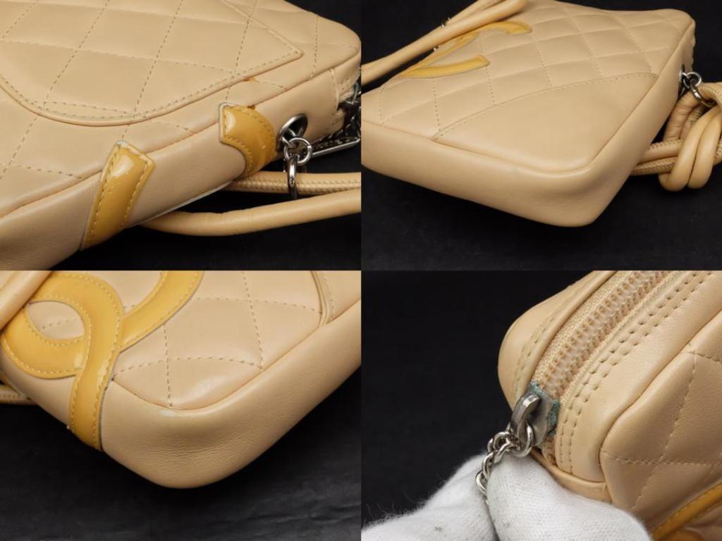Chanel Messenger Cambon Quilted Ligne Mini Cross Body 230923 Beige Shoulder Bag For Sale 5