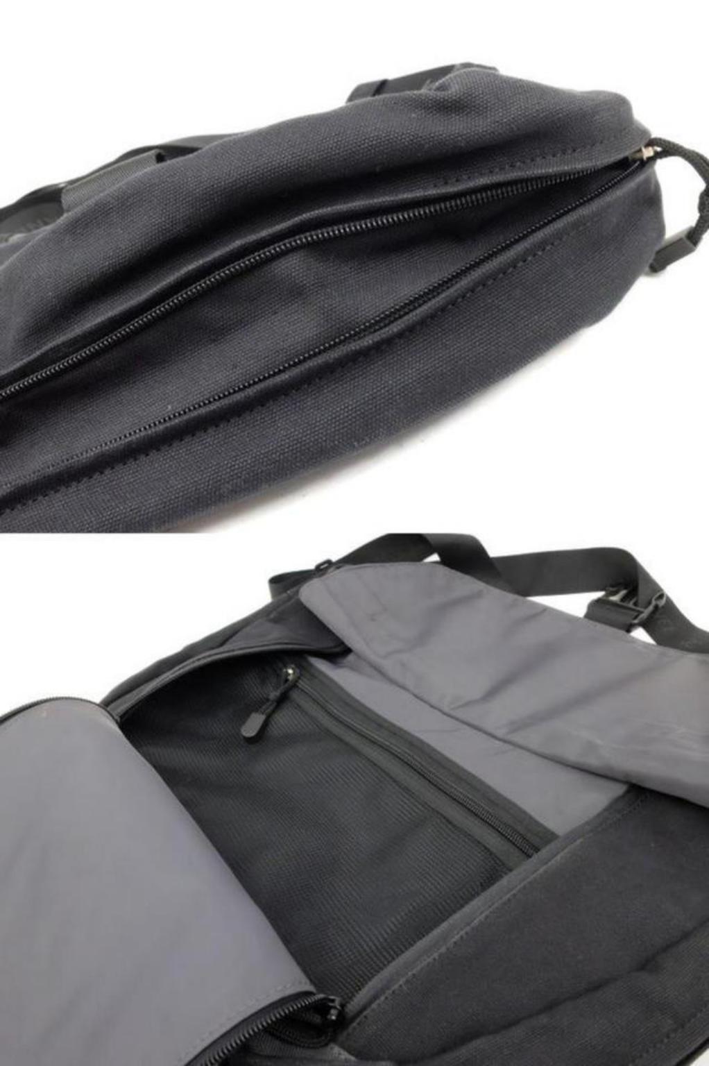 Chanel Messenger Cc Logo Sports 224491 Black X Grey Canvas Laptop Bag 1