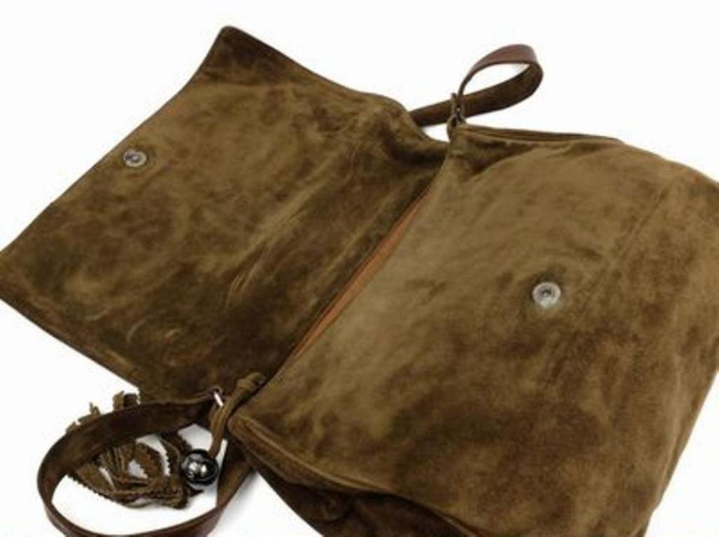 Chanel Messenger Jumbo Tassel 220201 Brown Suede Leather Messenger Bag For Sale 2